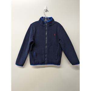 Polo Ralph Lauren Boys Brushed Fleece Full-Zip Jacket Sweatshirt Blue Size 6